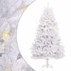 vidaXL K&uuml;nstlicher Weihnachtsbaum 300 LEDs PVC und Stahl Wei&szlig;