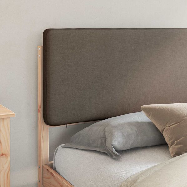 vidaXL Bettgestell mit gepolstertem Kopfteil Taupe 200 x 200 cm