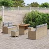 vidaXL Garten-Sofa-Set mit Kissen mit Kissen 8 pcs Beige und Hellgrau
