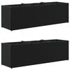 vidaXL Pflanzk&uuml;bel mit 3 T&ouml;pfen 2 Stk. Schwarz 105x30x32cm Poly Rattan