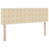 vidaXL Bett mit Stauraum und LED mit Matratze Creme 140 x 200 cm Stoff