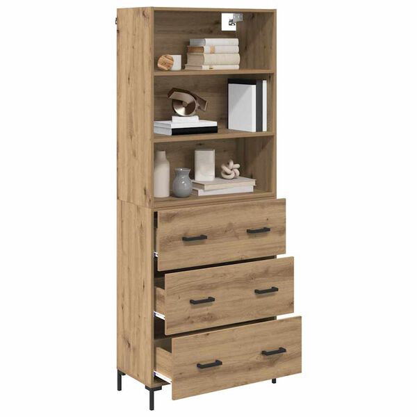vidaXL Highboard Artisan-Eiche 69,5 x 34 x 180 cm Holzwerkstoff