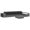 vidaXL 8-tlg. Garten-Lounge-Set mit Auflagen Poly Rattan Grau