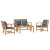 vidaXL Garten-Sofa-Set Natur Teak-Massivholz