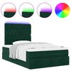 vidaXL Ottoman-Bett mit Matratzen & LEDs Dunkelgr&uuml;n 120x200 cm Samt