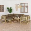 vidaXL 10-tlg. Garten-Lounge-Set mit Kissen Impr&auml;gniertes Kiefernholz