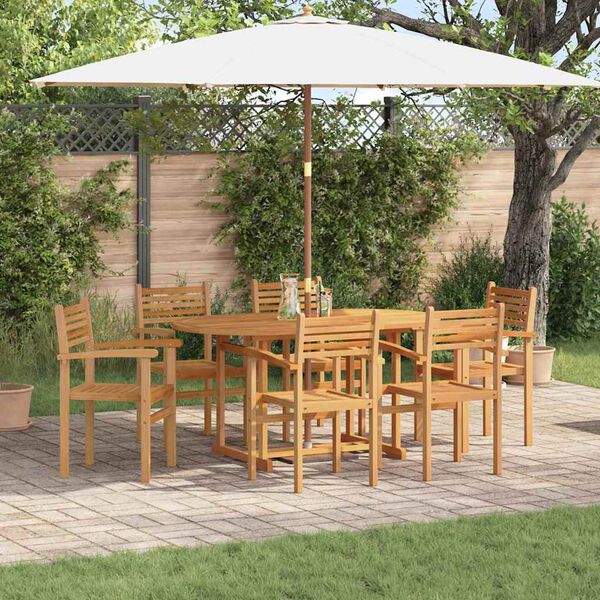 vidaXL Garten Essgruppe 7 pcs Natur Massivholz Akazie