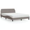 vidaXL Bett mit Matratze "Dover" Taupe 140x200 cm Stoff