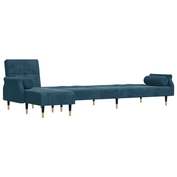 vidaXL Schlafsofa in L-Form Blau 271x140x70 cm Samt