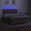 vidaXL Boxspringbett mit Matratze & LED Taupe 160x200 cm Stoff
