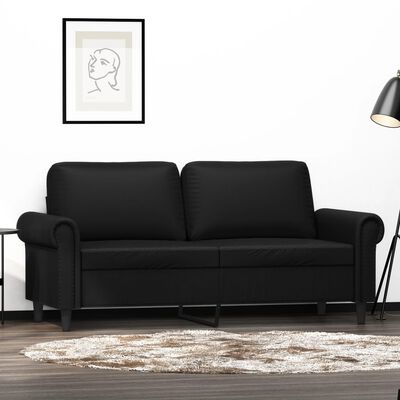 vidaXL 2-Sitzer-Sofa Schwarz 140 cm Kunstleder