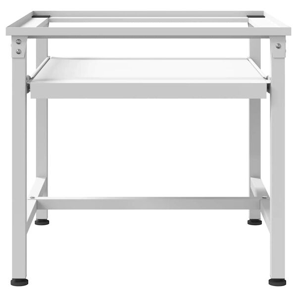 vidaXL Waschmaschinen-Untergestell mit Ausziehbarer Ablage Wei&szlig;