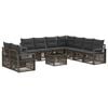 vidaXL Gartensofa-set 10 stk. Grau Poly-Rattan