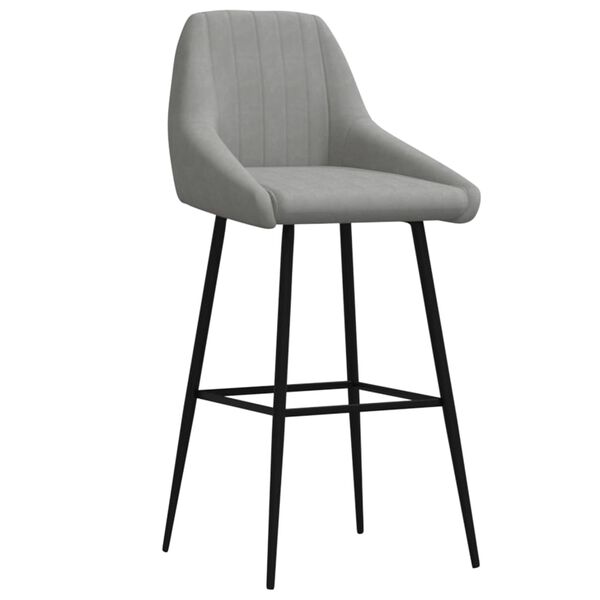 vidaXL Barhocker Hellgrau Samt