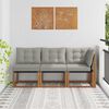 vidaXL Outdoor Mittel- und Ecksofa mit Kissen 3 St&uuml;ck Natur