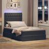 vidaXL Bett mit Stauraum und LED Dunkelgrau 120 x 190 cm Samt