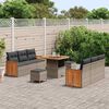 vidaXL Gartensofa-set mit Kissen 11 pcs Grau Poly-Rattan