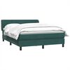 vidaXL Boxspringbett mit Matratze Dunkelgr&uuml;n 160x220 cm Samt