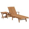 vidaXL Sonnenliege mit Kissen 1-Person 2 pcs Braun Massivholz Teak