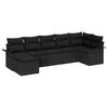 vidaXL Gartensofa-set 7 stk. Schwarz Poly-Rattan