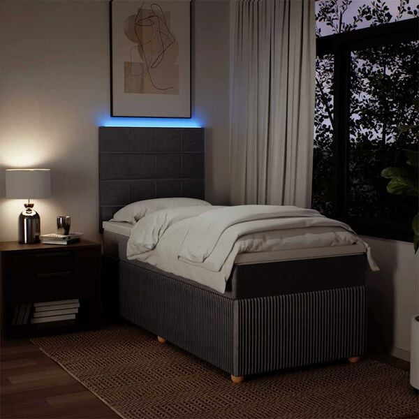 vidaXL Boxspringbett mit Matratze Taupe 90x190 cm Stoff