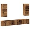vidaXL 4-tlg. TV-Schrank-Set Wandmontage Altholz-Optik Holzwerkstoff