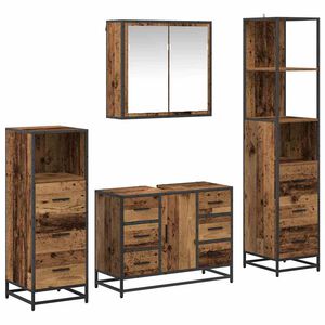 vidaXL Badezimmerm&ouml;bel-Set 4 Stk. Altholz Holzwerkstoff