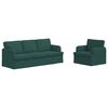 vidaXL Sofa 2 pcs Dunkelgr&uuml;n 144 x 80 x 85 cm Stoff