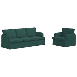 vidaXL Sofa 2 pcs Dunkelgr&uuml;n 144 x 80 x 85 cm Stoff