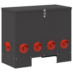 vidaXL H&uuml;hnerf&uuml;tterer Schwarz 60,5 x 29 x 51 cm Kaltgewalzter Stahl