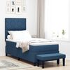 vidaXL Boxspringbett mit Matratze mit Kopfteil Blau 80 x 200 cm Stoff