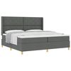 vidaXL Boxspringbett mit Matratze Dunkelgrau 200 x 200 cm Stoff