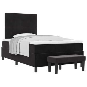 vidaXL Boxspringbett mit Matratze Schwarz 120 x 190 cm Samt