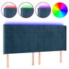 vidaXL LED Kopfteil Dunkelblau 183x16x118/128 cm Samt
