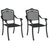 vidaXL Gartenstuhl 2 stk. Schwarz Aluminium