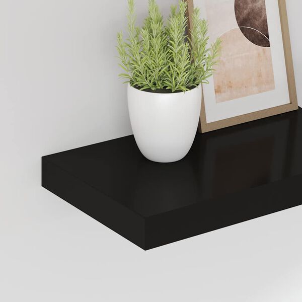 vidaXL Schweberegale 4 Stk. Schwarz 40x23x3,8 cm MDF