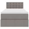 vidaXL Bett mit Stauraum und LED mit Matratze Taupe 90 x 190 cm Stoff