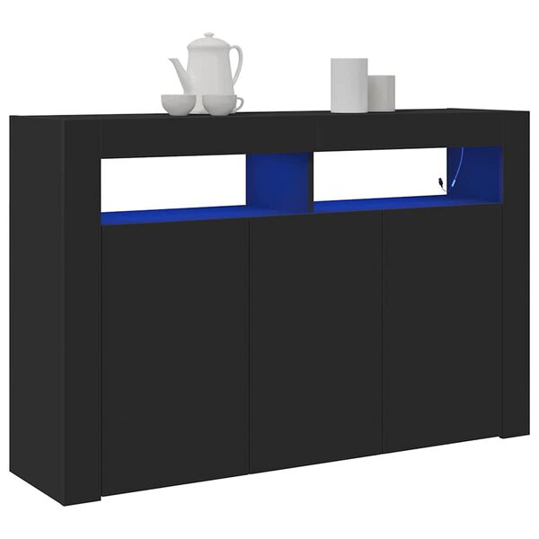 vidaXL Sideboard Schwarz 116 x 30 x 75 cm Holzwerkstoff