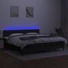 vidaXL Boxspringbett mit Matratze & LED Schwarz 200x200 cm Stoff