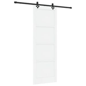 vidaXL Schiebet&uuml;r Wei&szlig; und Schwarz 83 x 232 cm Massives Kiefernholz