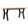 vidaXL Couchtisch Y-Gestell 100x50x45,5 cm Massivholz Kiefer Stahl