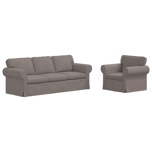 vidaXL Sofa 2 pcs Taupe