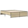 vidaXL Bettgestell Sonoma-Eiche 150x200 cm Holzwerkstoff und Metall