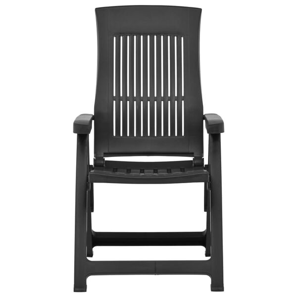 vidaXL Gartenstühle Verstellbar 2 Stk. Kunststoff Anthrazit