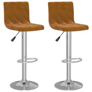 vidaXL Barhocker 2 Stk. Braun Samt
