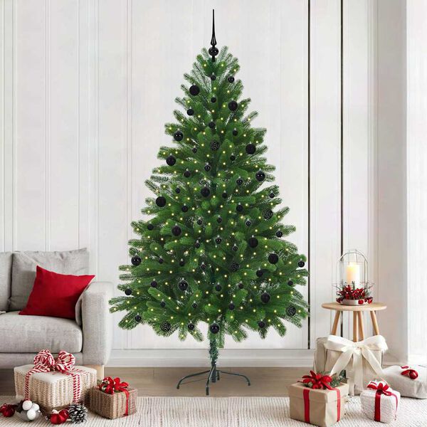 vidaXL Weihnachtsbaum mit 300 LEDs mit St&auml;nder Gr&uuml;n 210 cm PE
