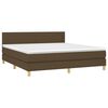 vidaXL Boxspringbett mit Matratze & LED Dunkelbraun 180x200 cm Stoff