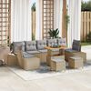 vidaXL Garten-Sofa-Set mit Kissen mit Kissen 10 pcs Beige und Hellgrau