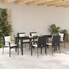 vidaXL Garten Essgruppe mit Kissen 7 pcs Schwarz Poly-Rattan
