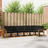 vidaXL Outdoor-Sofagarnitur mit Kissen 6 pcs Nat&uuml;rlich und Schwarz